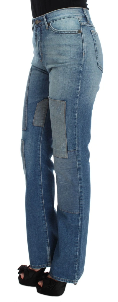 Shop Cavalli Blue Wash Cotton Slim Fit Bootcut Women's Jeans