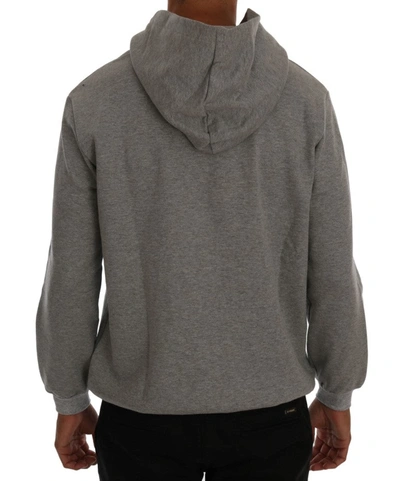 Shop Daniele Alessandrini Gray Pullover Hodded Cotton Men's Sweater
