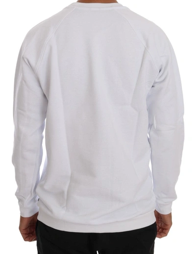 Shop Daniele Alessandrini White Crewneck Cotton Men's Sweater