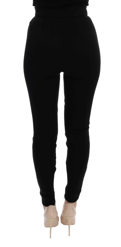 Shop Dolce & Gabbana Black High Waist Stretch Women's Tights