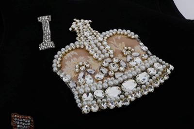 Shop Dolce & Gabbana Black I Am A Princess Crystal Shift Women's Dress