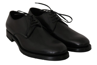 Shop Dolce & Gabbana Elegant Black Leather Derby Dress Men's Shoes