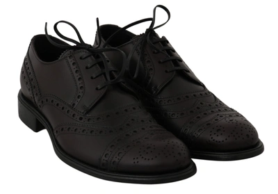 Shop Dolce & Gabbana Elegant Bordeaux Wingtip Derby Dress Men's Shoes