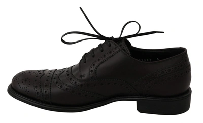 Shop Dolce & Gabbana Elegant Bordeaux Wingtip Derby Dress Men's Shoes