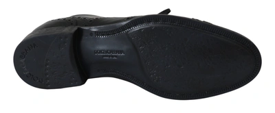 Shop Dolce & Gabbana Elegant Black Leather Derby Wingtip Dress Men's Shoes