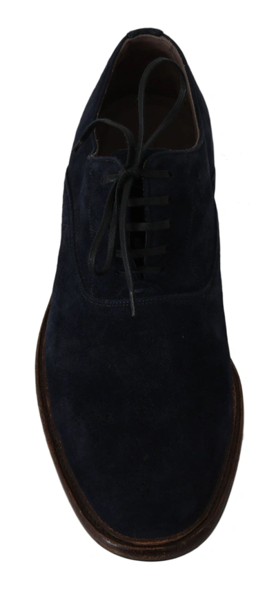 Shop Dolce & Gabbana Elegant Blue Derby Dress Men's Shoes