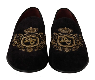 Shop Dolce & Gabbana Brown Suede Leather Stiletto Shoes Men's Heels In Black