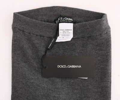 Shop Dolce & Gabbana Gray Cashmere Stretch Women's Tights
