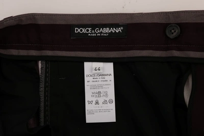 Shop Dolce & Gabbana Gray Purple Striped Cotton Men's Shorts In Multicolor