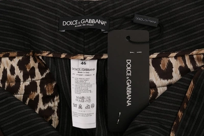 Shop Dolce & Gabbana Gray Wool Stretch Slim Dress Women's Pants