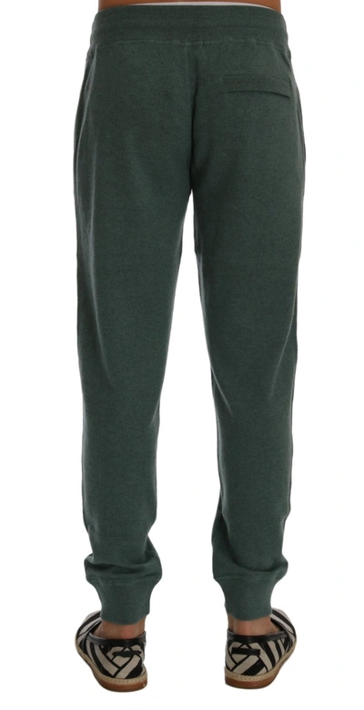 Shop Dolce & Gabbana Green Cashmere Training Men's Pants