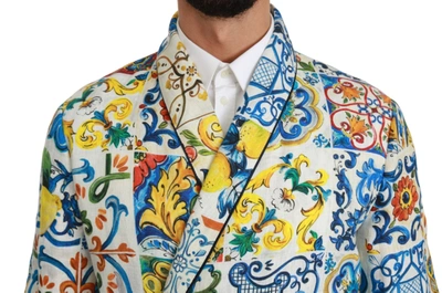 Shop Dolce & Gabbana Multicolor Majolica Robe Jacket Men's Coat