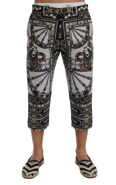 Shop Dolce & Gabbana Multicolor Dragon Print Capri Men's Pants