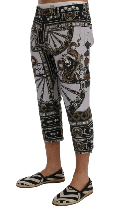 Shop Dolce & Gabbana Multicolor Dragon Print Capri Men's Pants