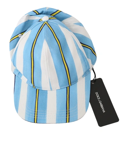 Shop Dolce & Gabbana Chic Stripe Cotton Baseball Men's Cap In Multicolor