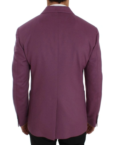 Shop Dolce & Gabbana Purple Cashmere Slim Fit Blazer Men's Jacket