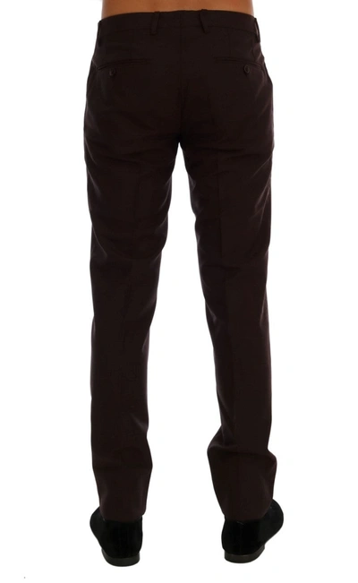 Shop Dolce & Gabbana Purple Wool Stretch Formal Men's Pants