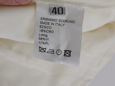 Shop Ermanno Scervino White Cotton Regular Fit Casual Women's Pants