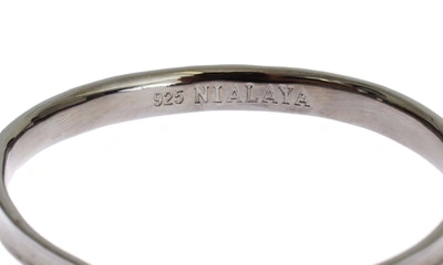 Shop Nialaya Gray Rhodium 925 Silver Bangle Women's Bracelet