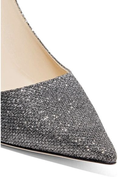 Shop Jimmy Choo Abel Glittered Leather Pumps