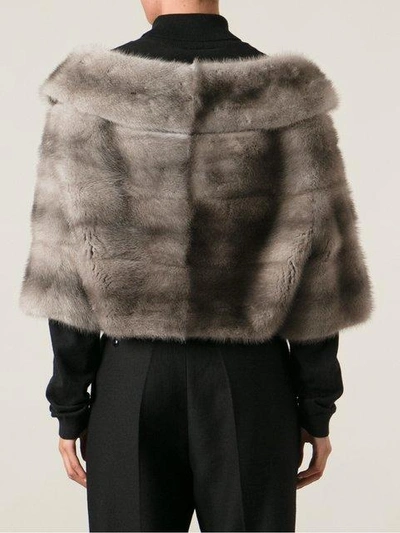 Shop Liska Cropped Mink Fur Coat - Neutrals