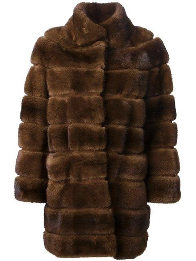 Shop Liska 'cheyenna' Coat In Brown