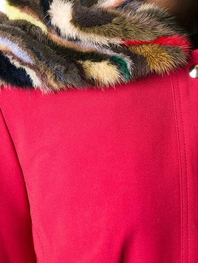 Shop Liska Fur Lined Parka In Red