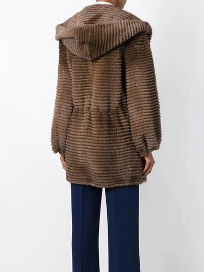 Shop Liska Cashmere Hooded Coat - Brown