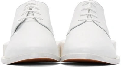 Shop Jacquemus White Leather Clown Oxfords