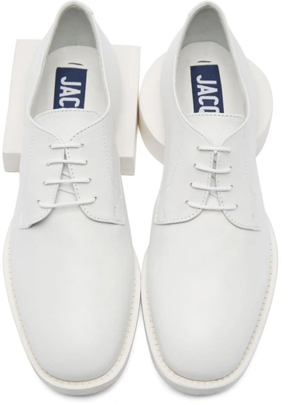 Shop Jacquemus White Leather Clown Oxfords