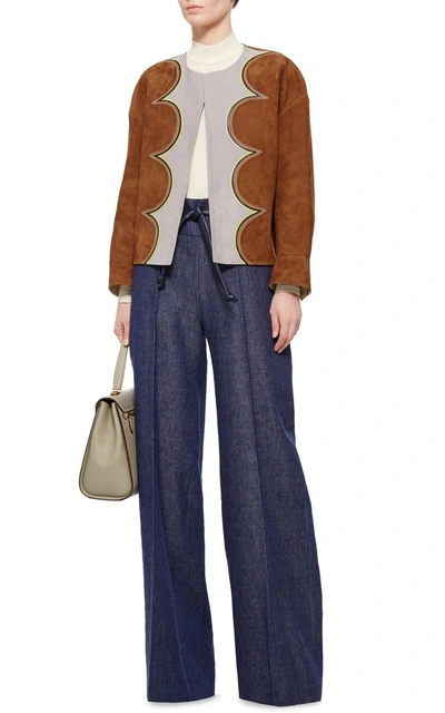 Shop Marni Multicolored Leather Bomber Jacket