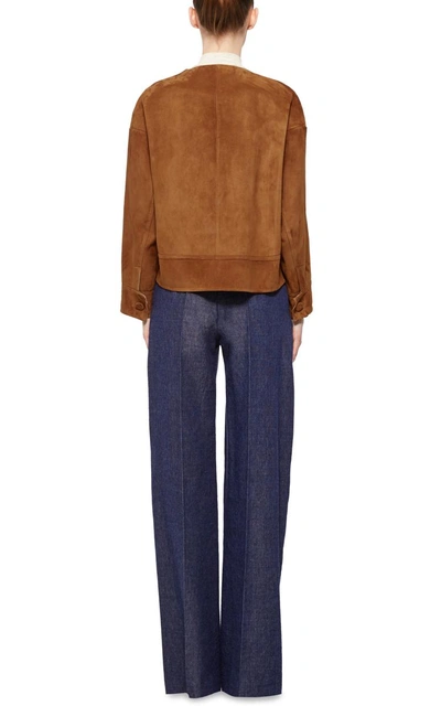 Shop Marni Multicolored Leather Bomber Jacket