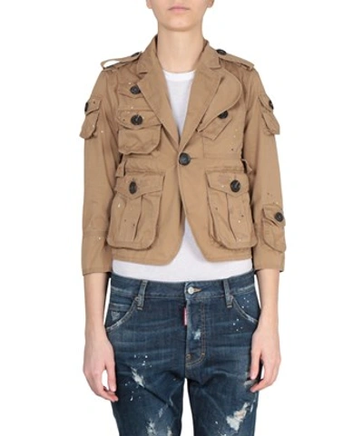 Dsquared2 Multipocket Sand Jacket In Neutrals