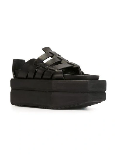 Shop Rick Owens Platform Gladiator Sandals - Black