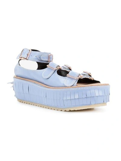 Shop Julien David Strappy Platform Sandals - Blue
