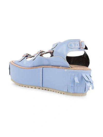 Shop Julien David Strappy Platform Sandals - Blue