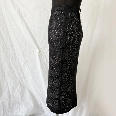 Pre-owned A.l.c . Black Embroidered Pencil Skirt