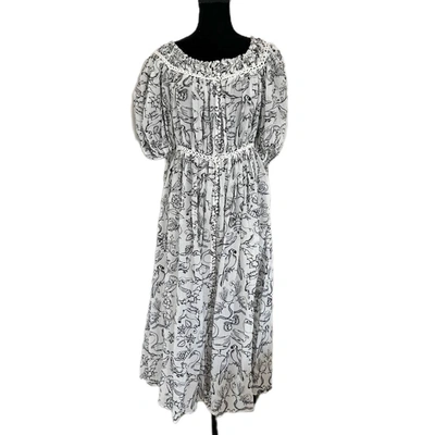 Pre-owned Alexander Mcqueen White Dress With Black Bird Print In Default Title
