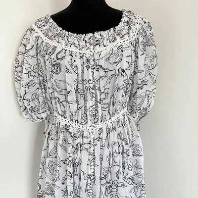 Pre-owned Alexander Mcqueen White Dress With Black Bird Print In Default Title