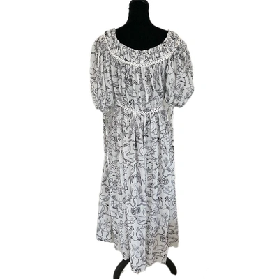 Pre-owned Alexander Mcqueen White Dress With Black Bird Print In Default Title