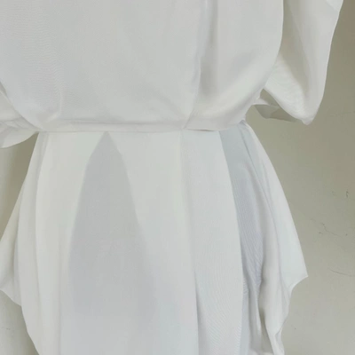 Pre-owned Alexandre Vauthier White Pleated Mini V Back Dress In Default Title