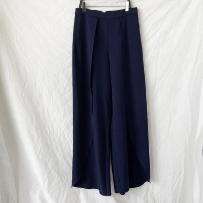 Pre-owned Alice And Olivia Alice + Olivia Blue Wide Leg Trousers In Used / 2 / Blue