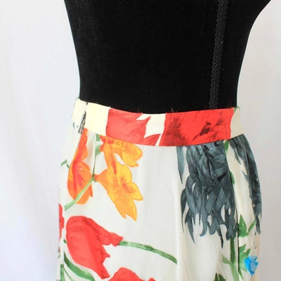 Pre-owned Alice And Olivia Alice + Olivia Floral Print Midi Skirt In Default Title