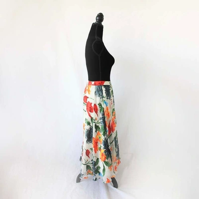 Pre-owned Alice And Olivia Alice + Olivia Floral Print Midi Skirt In Default Title