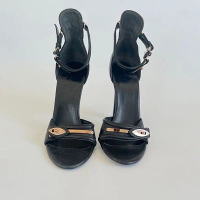 Pre-owned Balenciaga Black Leather Sandal Heels, 39 In Default Title