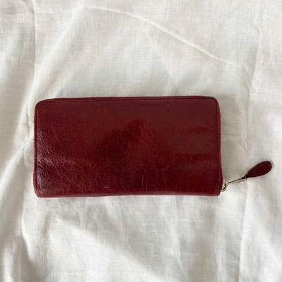 Pre-owned Balenciaga Dark Red City Zip Wallet In Used / N/a / Red