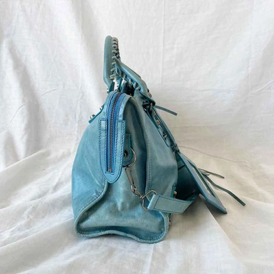 Pre-owned Balenciaga Light Blue Medium City Shoulder Bag In Used / M / Blue
