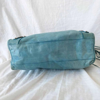 Pre-owned Balenciaga Light Blue Medium City Shoulder Bag In Used / M / Blue