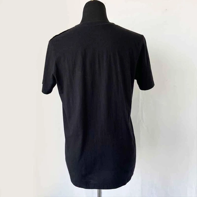 BALMAIN Pre-owned Black Logo Crystal Embellished Logo T Shirt In Used / Fr38 / Black