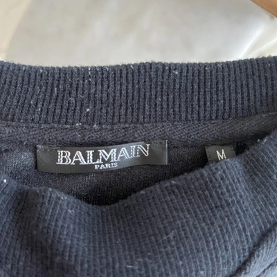 Pre-owned Balmain Black Velvet Long Sleeve Sweater In Default Title